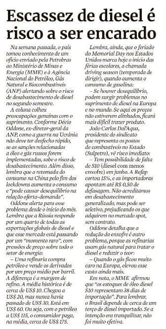 Por que o alerta sobre risco de falta de diesel deve ser levado a sério