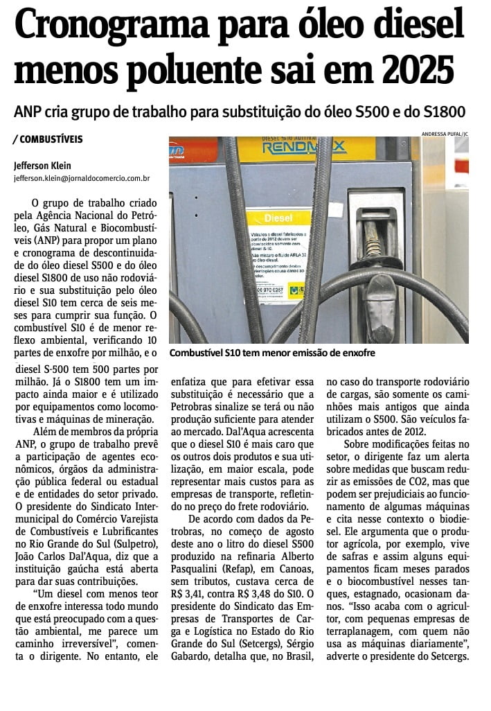 Cronograma para uso de diesel menos poluente no País deve ser definido até o começo de 2025
