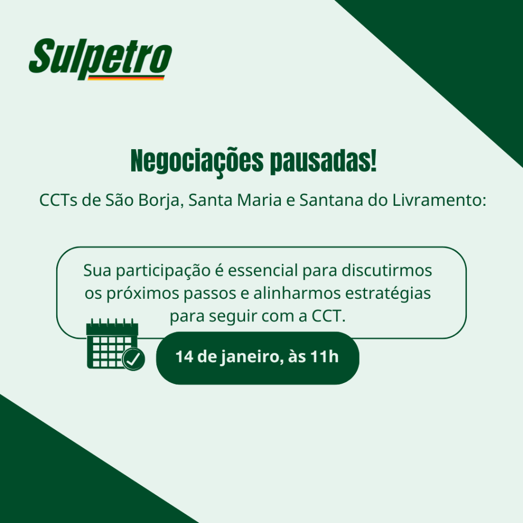 Impasse nas negociações da CCT – Participe da reunião online em 14/01