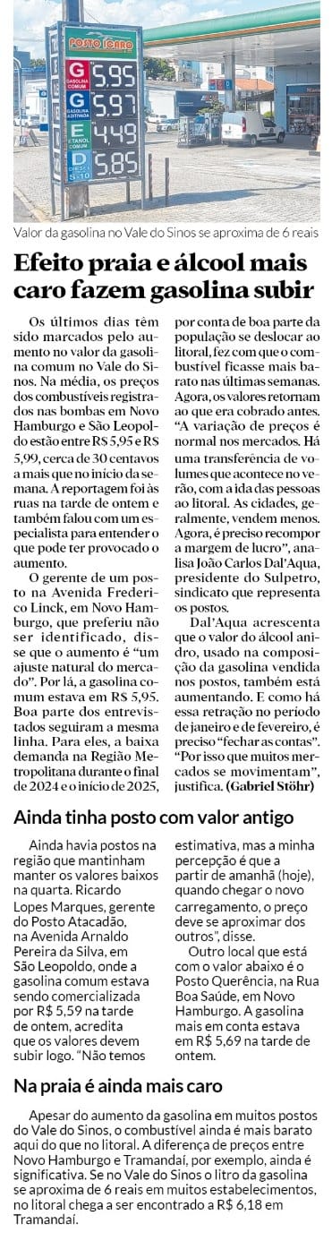 Saiba como está o preço da gasolina e onde encontrar combustível mais barato no Vale do Sinos