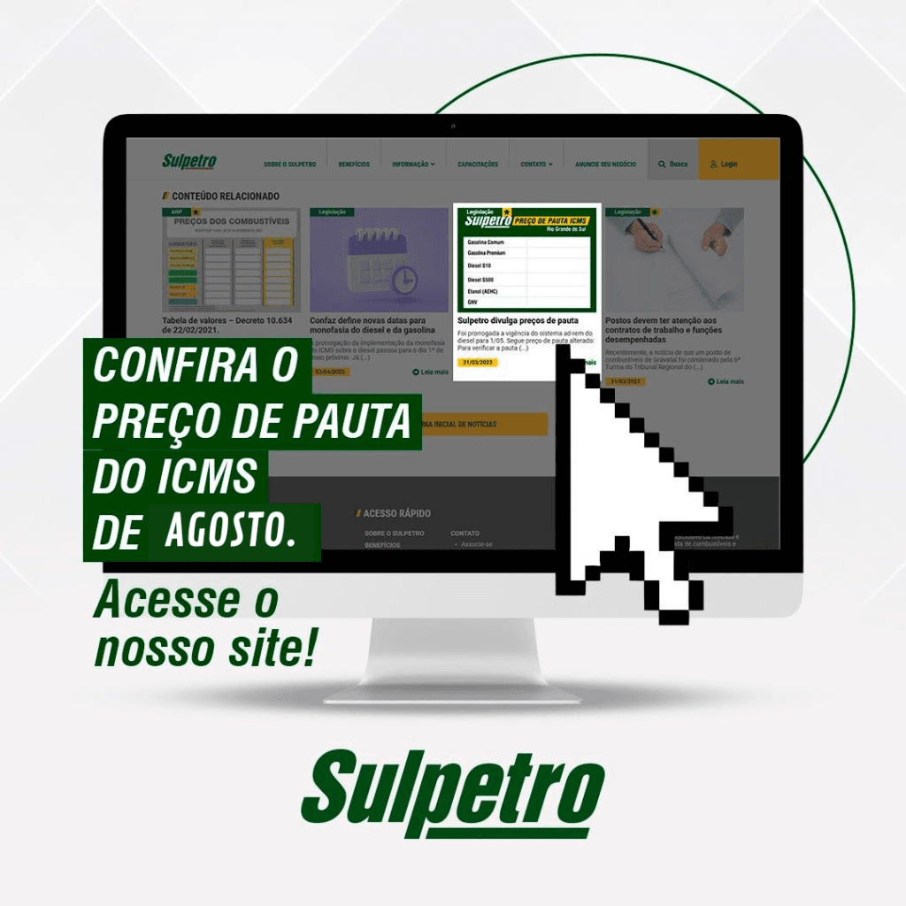 Preço de pauta – 2ª quinzena de agosto de 2025