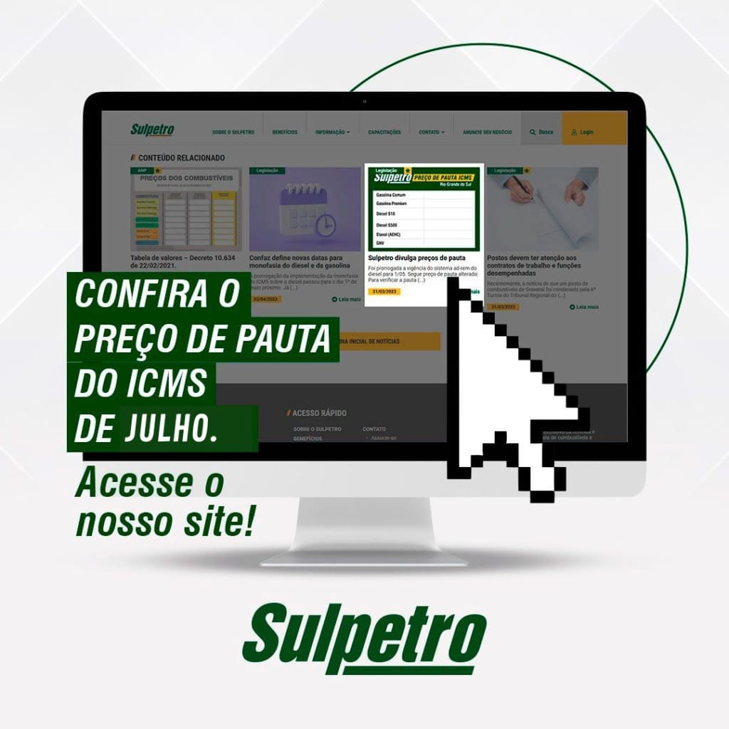 Preço de pauta – 1ª quinzena de julho de 2026
