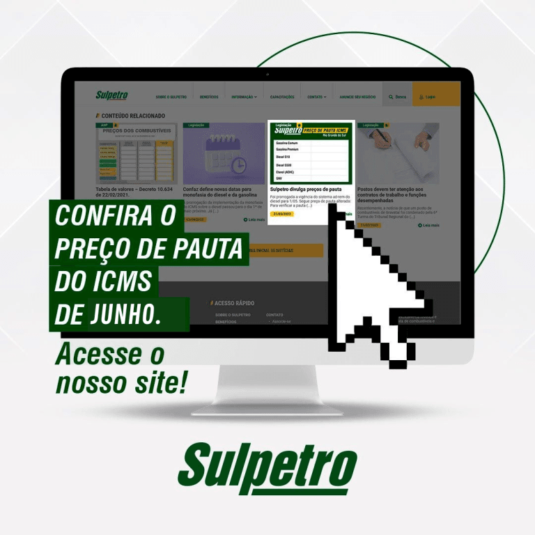 Preço de pauta – 1ª quinzena de junho de 2026