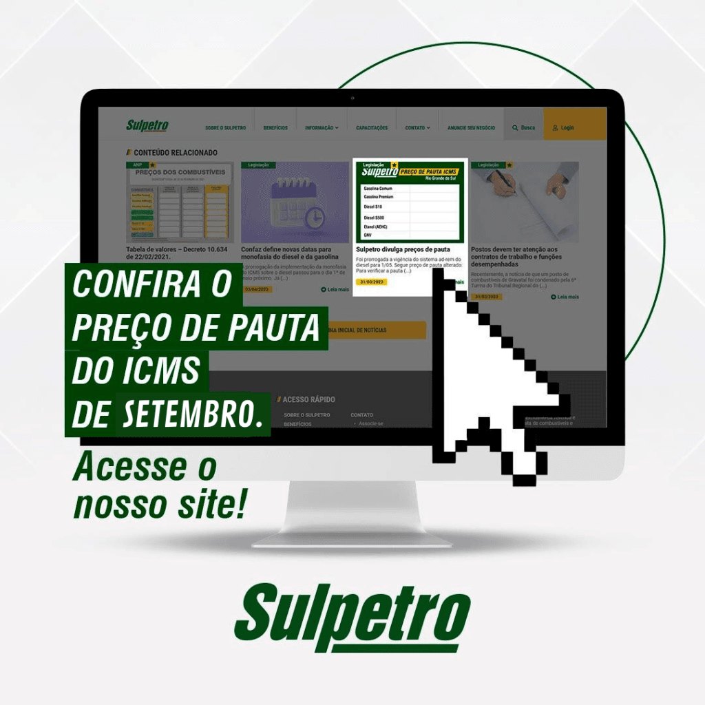 Preço de pauta – 1ª quinzena de setembro de 2026