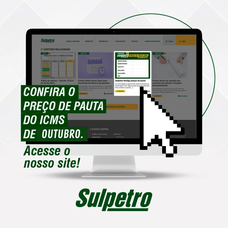 Preço de pauta – 1ª quinzena de outubro de 2026